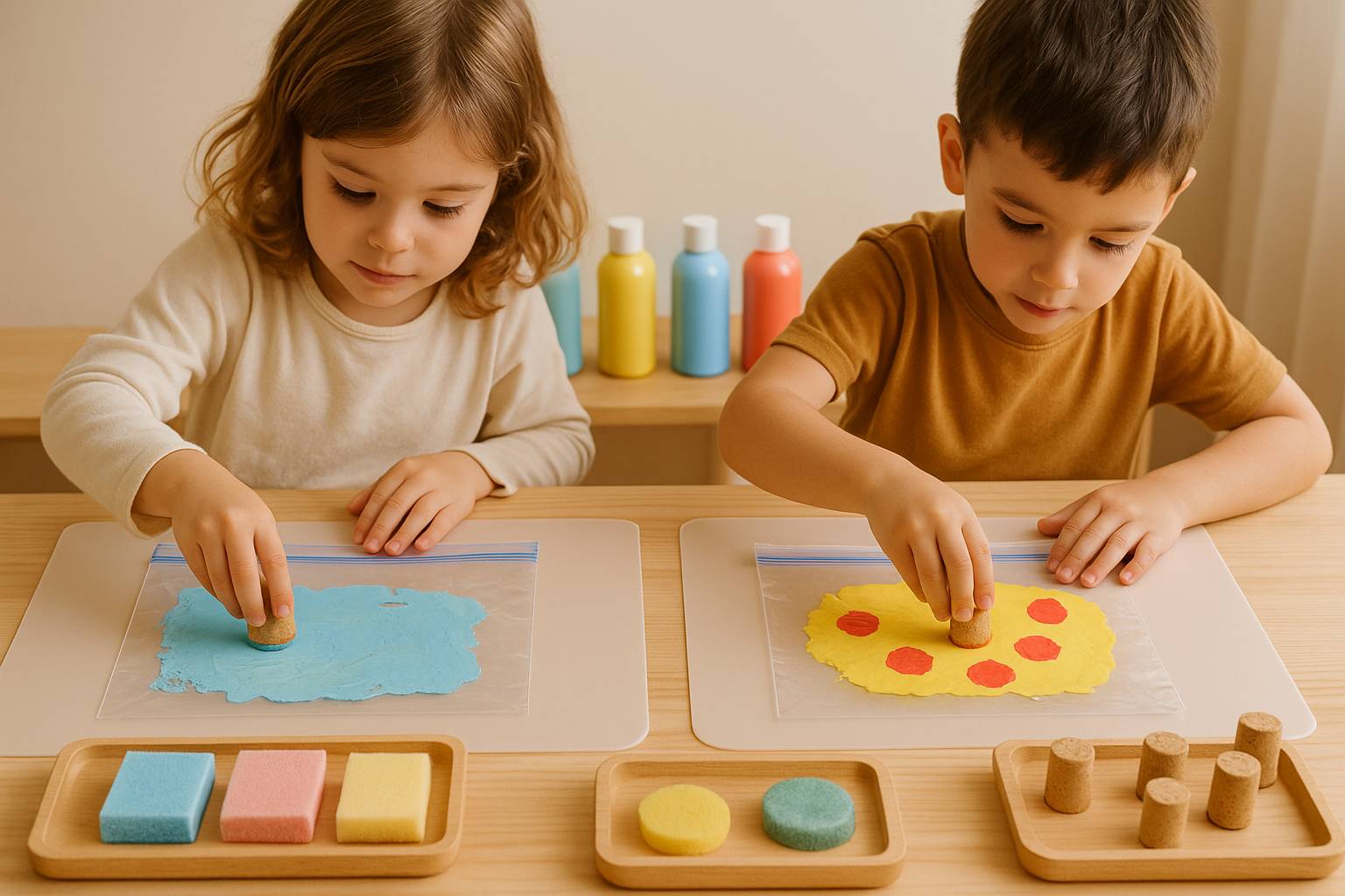 Actividades con pintura sin ensuciar demasiado: ideas reutilizables y sellos caseros
