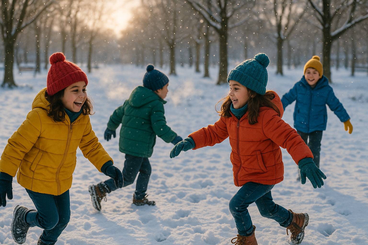 Ideas de juegos al aire libre para niños en invierno