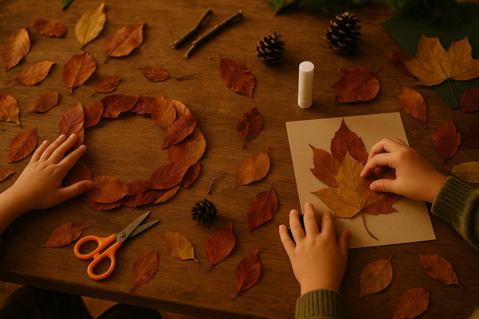 Manualidades con hojas secas para hacer en otoño